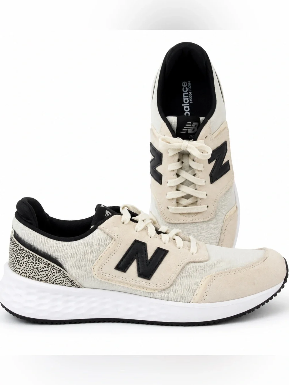 New Balance Women's Fresh Foam V1 X70 Beige Cream Black Accents Sneakers 9.5